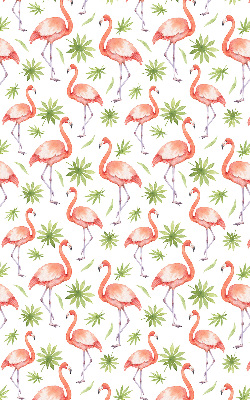 Fabric roller blind for window Flamingo and leaves