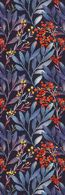 Blackout roller blind Dark leaves and rowan