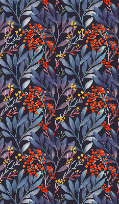 Blackout roller blind Dark leaves and rowan