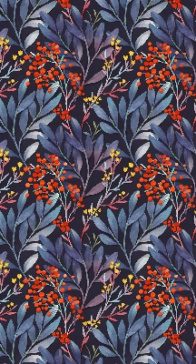 Blackout roller blind Dark leaves and rowan