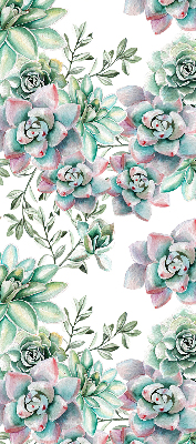 Blackout roller window blind green plants print