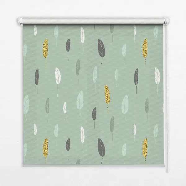 Fabric roller blind for window colorful trees print