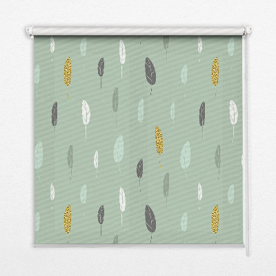 Fabric roller blind for window colorful trees print