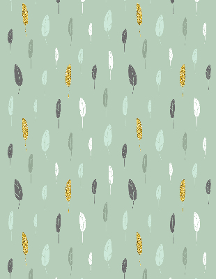 Fabric roller blind for window colorful trees print