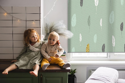 Fabric roller blind for window Colorful trees