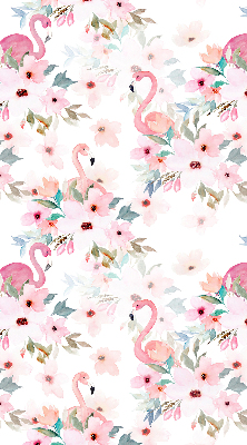 Blackout roller blind Flamingos among the flowers