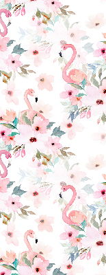 Blackout roller blind Flamingos among the flowers