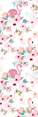 Blackout roller blind Flamingos among the flowers