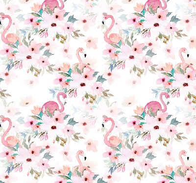 Blackout roller blind Flamingos among the flowers