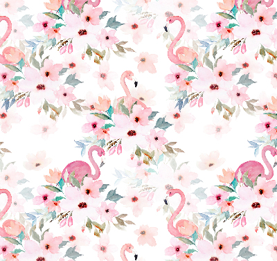 Blackout roller blind Flamingos among the flowers
