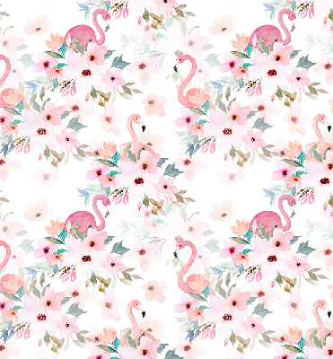 Blackout roller blind Flamingos among the flowers