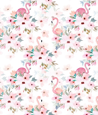 Blackout roller blind Flamingos among the flowers