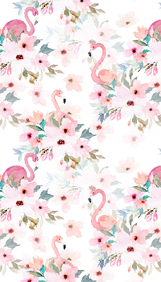 Blackout roller blind Flamingos among the flowers