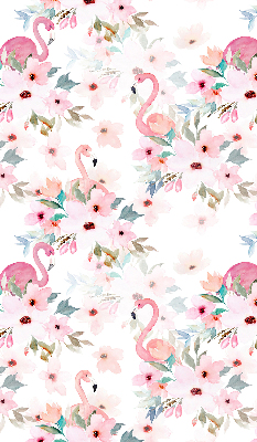 Blackout roller blind Flamingos among the flowers