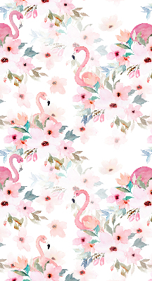Blackout roller blind Flamingos among the flowers