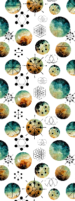 Blackout roller blind for window Colored circles