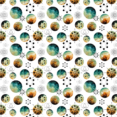 Blackout roller blind for window Colored circles