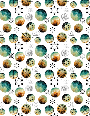 Blackout roller blind for window Colored circles
