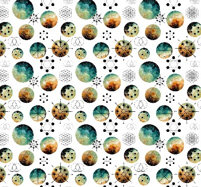 Blackout roller blind for window Colored circles