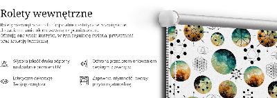 Blackout roller blind for window Colored circles