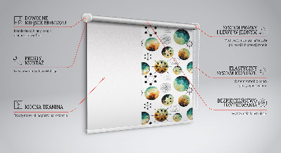 Blackout roller blind for window Colored circles