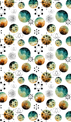 Blackout roller blind for window Colored circles