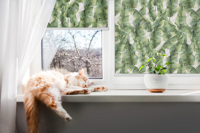 Fabric roller blind for window Leaves