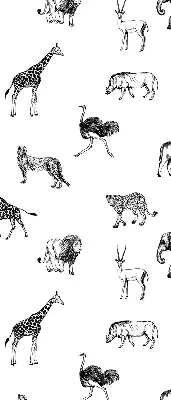 Blackout roller blind with animal print