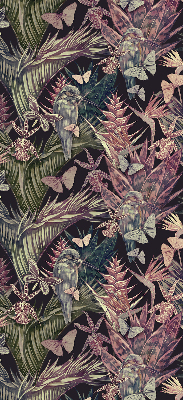 Blackout roller blind for window Exotic plants and birds