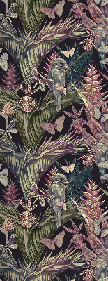 Blackout roller blind for window Exotic plants and birds
