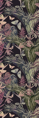 Blackout roller blind for window Exotic plants and birds