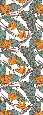 Fabric roller blind for window Flowers and leaves