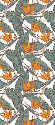 Fabric roller blind for window Flowers and leaves