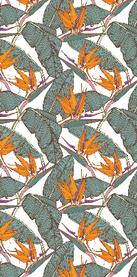Fabric roller blind for window Flowers and leaves