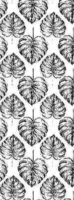 Blackout roller blind for window Gray leaves