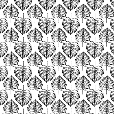 Blackout roller blind for window Gray leaves