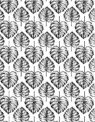 Blackout roller blind for window Gray leaves