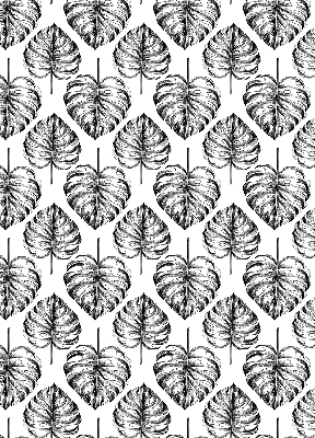 Blackout roller blind for window Gray leaves