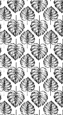 Blackout roller blind for window Gray leaves