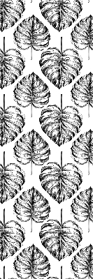 Blackout roller blind for window Gray leaves