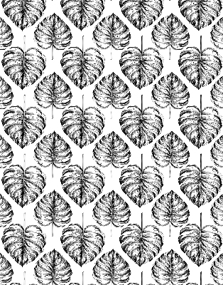 Blackout roller blind for window Gray leaves