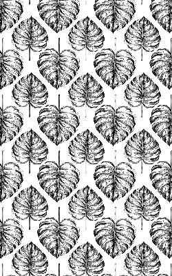 Blackout roller blind for window Gray leaves