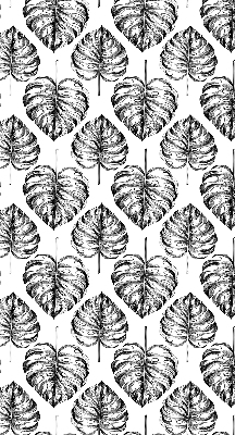 Blackout roller blind for window Gray leaves