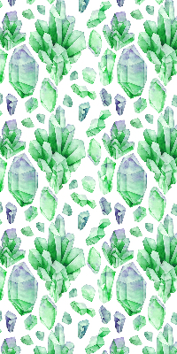 Fabric roller blind for window Green crystals