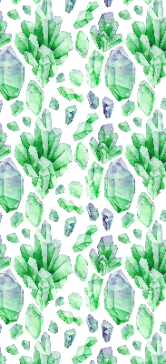 Fabric roller blind for window Green crystals