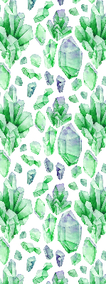 Fabric roller blind for window Green crystals