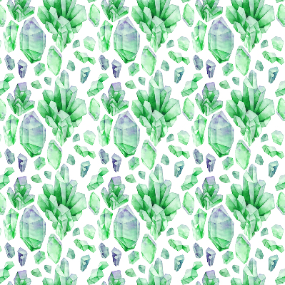 Fabric roller blind for window Green crystals