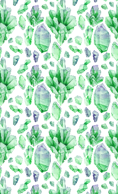 Fabric roller blind for window Green crystals