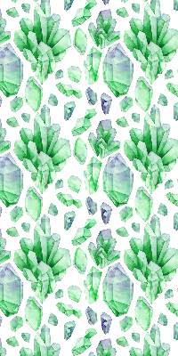 Fabric roller blind for window Green crystals