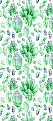 Fabric roller blind for window Green crystals